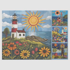 Papel De Seda Casas de Luz de Arte Folclórica Coloridas