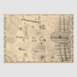 Papel De Seda Casas Whimsical Vedadas SEPIA