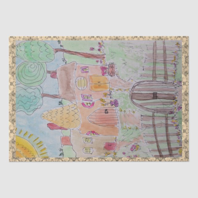 Papel De Seda Casas Whimsical Vencidas (Frente )