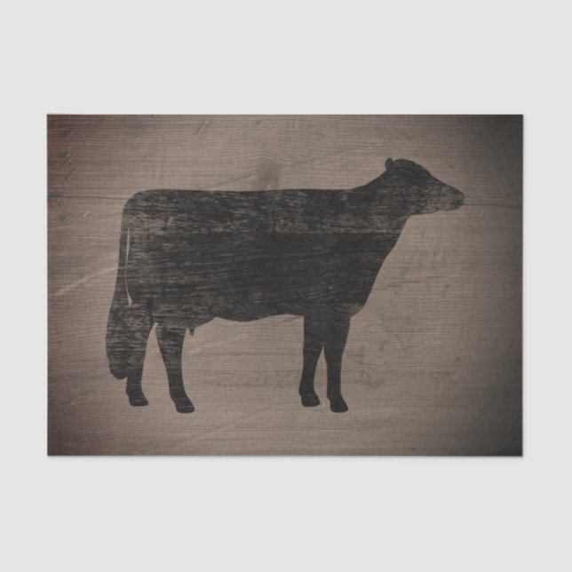Papel De Seda Casca de Holstein Silhouette Rustic Style (Frente )