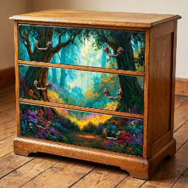Papel De Seda Casca Nodosa Iluminada pelo Sol Floresta Teal Nebu
