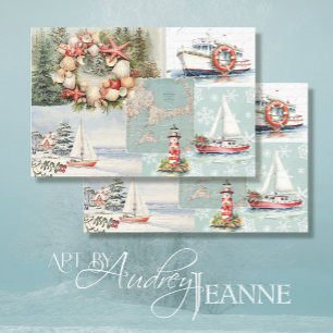 Papel De Seda Casca russa de Natal do Cabo Cod Boats