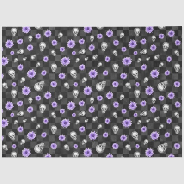 Papel De Seda Cascas de roxo e de girassol, Design 9 (Frente )