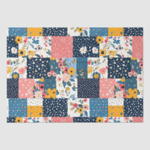 Papel De Seda Casinha Cor-de-Rosa Floral Patchwork