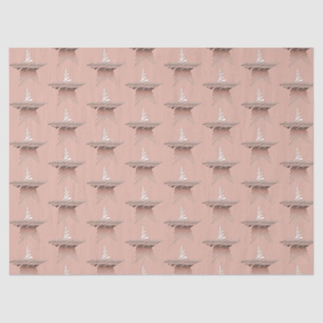 Papel De Seda Castanha-do-rosa de-ouro metálico Chic (Frente )