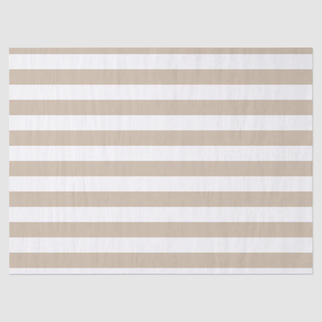 Papel De Seda Castanho-claro e tiras brancas (Frente )