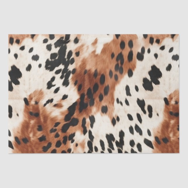 Papel De Seda Castanho-Creme-Animal Cowhide (Frente )