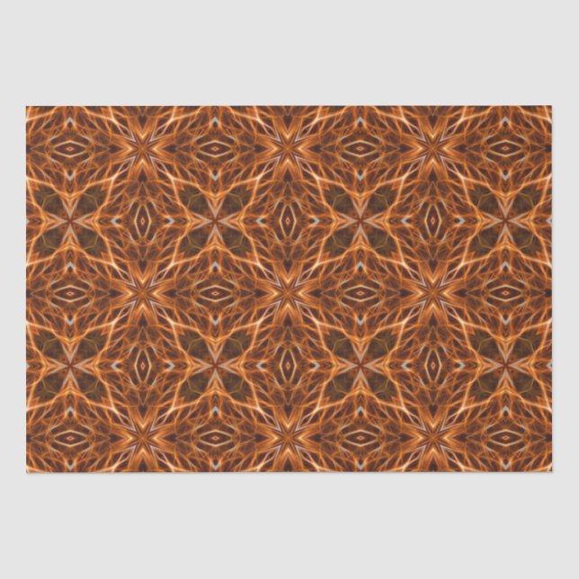 Papel De Seda Castanho Kaleidoscope Mandala Padrão (Frente )