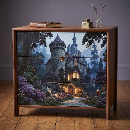 Papel De Seda Castelo de Fantasia com Torre de Pedra Decoupage
