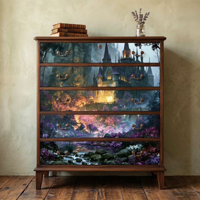 Papel De Seda Castelo de Fantasia Gótica com Decoupage de Âmbar  (Criador carregado)
