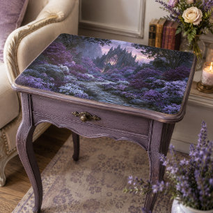 Papel De Seda Castelo de Fantasia Gótica com Flores Roxas Decoup