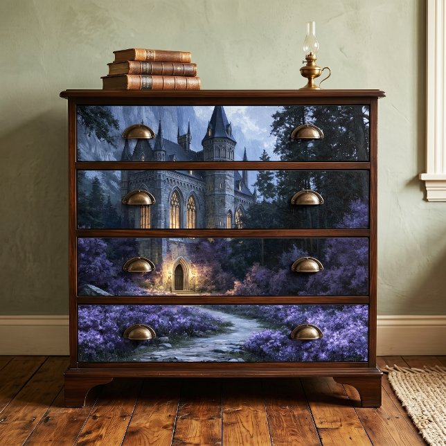 Papel De Seda Castelo de Fantasia Gótica em Decoupage com Pedra  (Criador carregado)