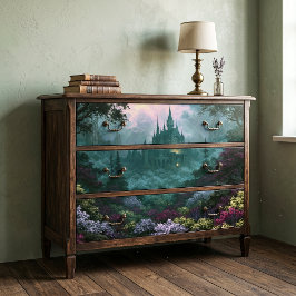 Papel De Seda Castelo Gótico Floral Fantasia Floresta Decoupage