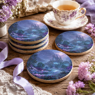 Papel De Seda Castelo Gótico Floral Roxo Enevoado Decoupage