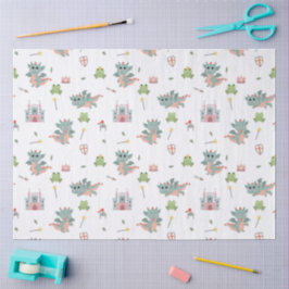 Papel De Seda Castelo Medieval Dragon Knights Fairytale
