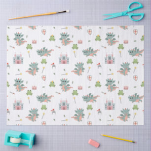 Papel De Seda Castelo Medieval Dragon Knights Fairytale