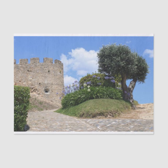 Papel De Seda Castelo medieval e oliveira (Frente )