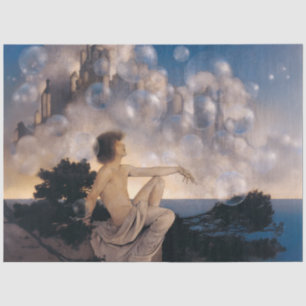 Papel De Seda Castelos no Ar de Maxfield Parrish 1904 Fantasia V