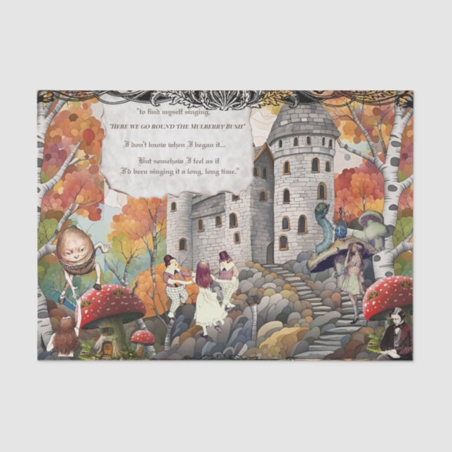 Papel De Seda Castle Alice Mulberry Bush Caterillar (Frente )
