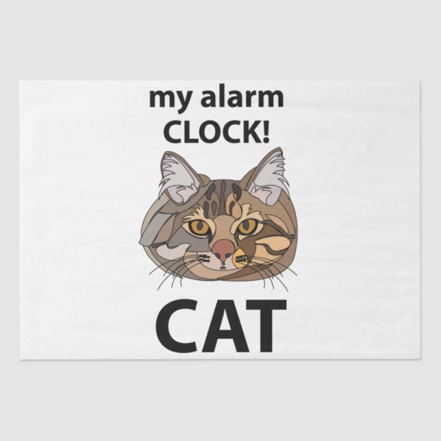 Papel De Seda Cat Face Meu Alarme Clock Tabuleiro Gato (Frente )
