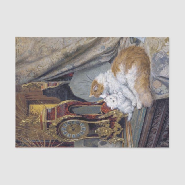Papel De Seda Cat & Kitten ・ Henriette Ronner-Knip (1821-1909) (Frente )
