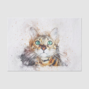 Papel De Seda Cat Lover Beautiful Cat Watercolor