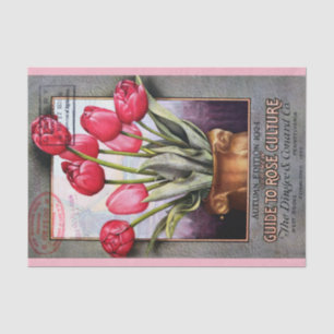 Papel De Seda Catálogo 10" das tulipas e dos rosas X 15" lenço