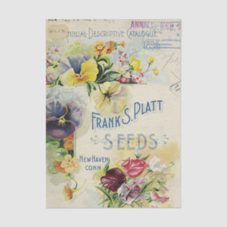 Papel De Seda Catálogo de Sementes Antigas, 1895, Anual Descriti