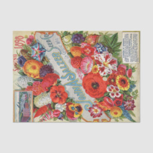 Papel De Seda Catálogo de Sementes de Flor John Salzer Vintage,