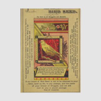 Papel De Seda Catálogo de Sementes de Pássaros Antigos, Joseph B