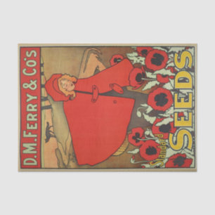 Papel De Seda Catálogo de Sementes de Vintage, D.M. Ferry Seeds