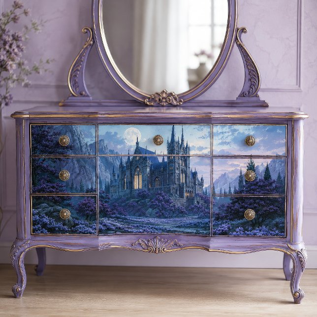 Papel De Seda Catedral Gótica Etérea de Lua Cheia Decoupage (Criador carregado)