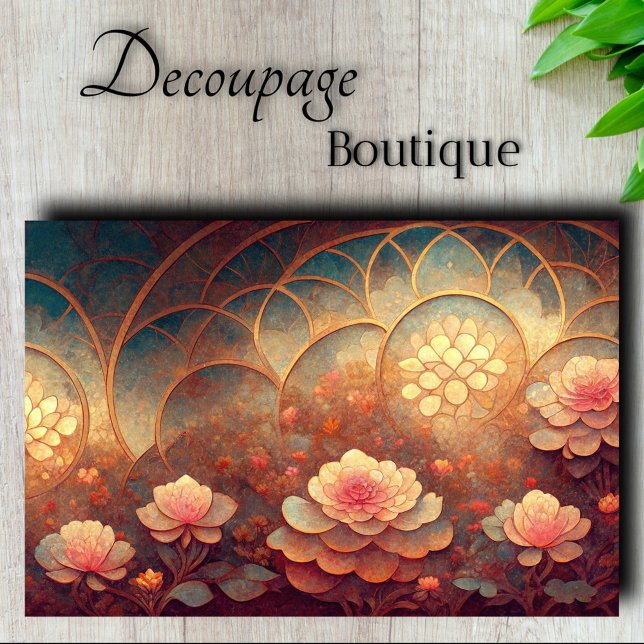 Papel De Seda Catedral Lotus Decoupage (Lotus Cathedral Decoupage Tissue Paper)