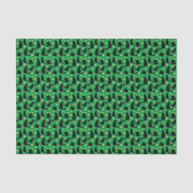 Papel De Seda Catos De Natal Estrelas E Árvores (Frente )
