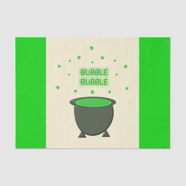 Papel De Seda Cauldron e Bubbling Green Brew Halloween (Frente )