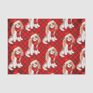 Papel De Seda Cavaleiro da Xadrez Vermelha King Charles Dog Nata