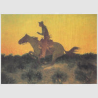 Cavaleiro de Cowboy Americano Contra o Sol