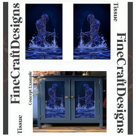 Papel De Seda Cavaleiro Nobre Azul com Desvinculação de Espadas 