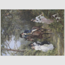 Cavalheiro em Horseback Encontrando Senhoras em um