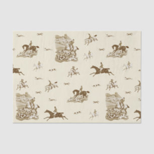 Papel De Seda Cavalheiros de Raposa Vintage Caçadores de Cavalos