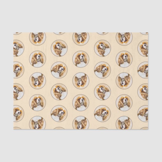 Papel De Seda Cavalier King Charles Spaniel Cav Art Pintura (Frente )