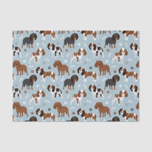 Papel De Seda Cavalier King Charles Spaniel Paws e Bones
