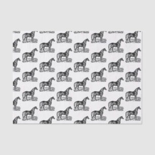 Papel De Seda Cavalo Antigo em Pé
