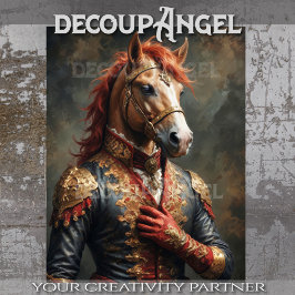 Papel De Seda Cavalo Aristocitário na Posola de Napoleão - Desnu