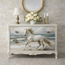 Cavalo Branco da Praia Decoupage