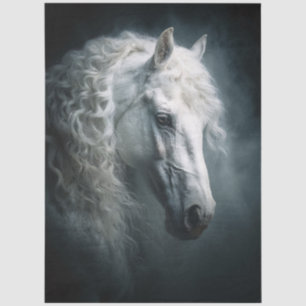 Papel De Seda Cavalo Branco Decoupage do Corcel Fantasma