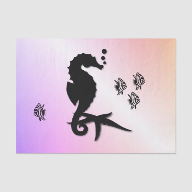 Papel De Seda Cavalo-da-costa em roxo (Frente )