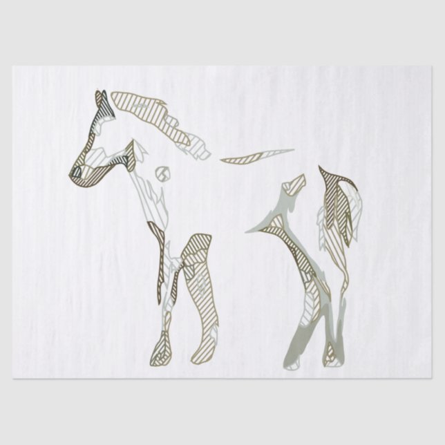 Papel De Seda Cavalo de Arte Moderna Bonita Desenhando Enfermeir (Frente )
