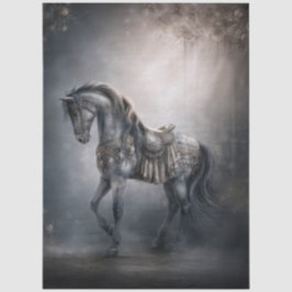 Papel De Seda Cavalo de Carrossel de Fantasia Romântica Obscura 