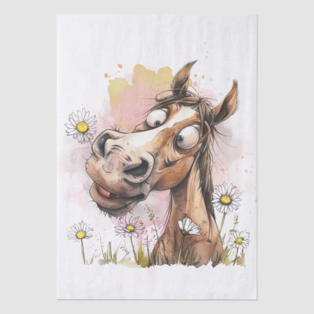 Papel De Seda Cavalo de desenho animado (Frente )